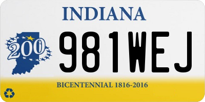 IN license plate 981WEJ