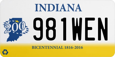 IN license plate 981WEN
