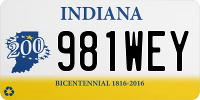 IN license plate 981WEY