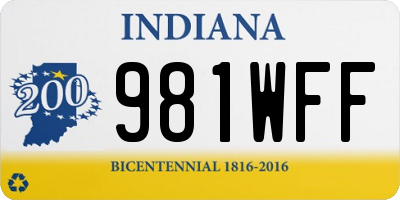 IN license plate 981WFF