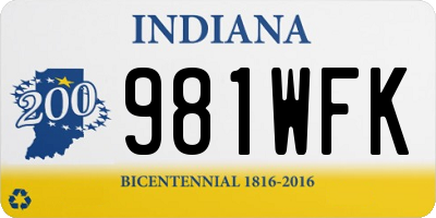 IN license plate 981WFK