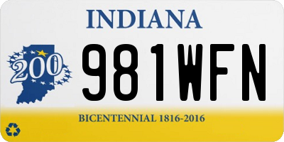 IN license plate 981WFN