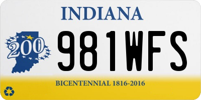IN license plate 981WFS