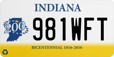 IN license plate 981WFT