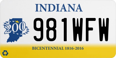 IN license plate 981WFW