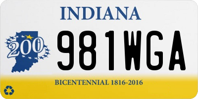 IN license plate 981WGA