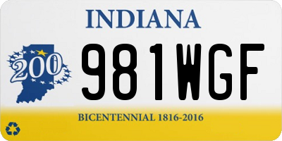IN license plate 981WGF