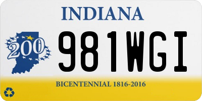 IN license plate 981WGI