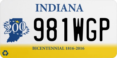IN license plate 981WGP