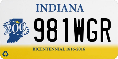 IN license plate 981WGR