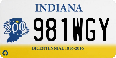 IN license plate 981WGY