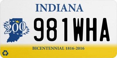 IN license plate 981WHA