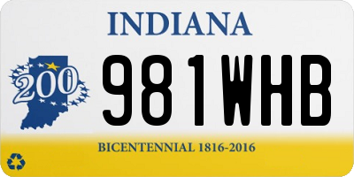 IN license plate 981WHB