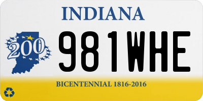IN license plate 981WHE