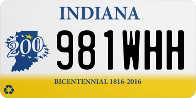 IN license plate 981WHH