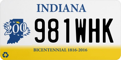 IN license plate 981WHK