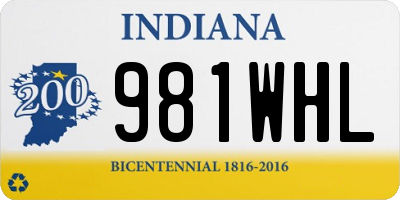 IN license plate 981WHL