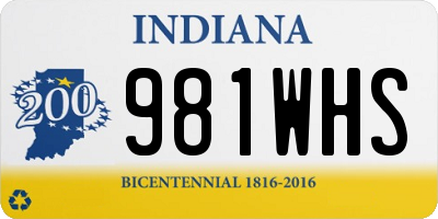IN license plate 981WHS