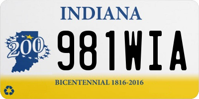 IN license plate 981WIA