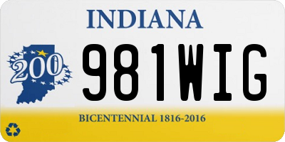 IN license plate 981WIG