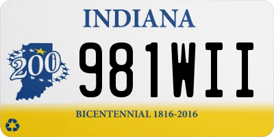 IN license plate 981WII