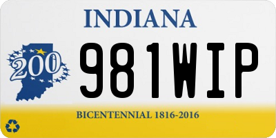 IN license plate 981WIP