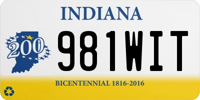 IN license plate 981WIT