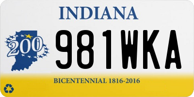 IN license plate 981WKA