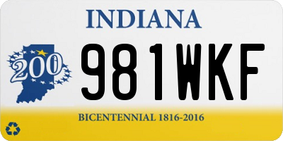 IN license plate 981WKF