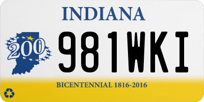 IN license plate 981WKI