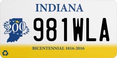 IN license plate 981WLA