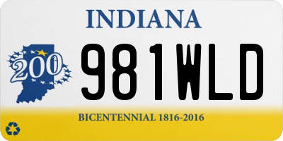 IN license plate 981WLD