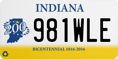 IN license plate 981WLE