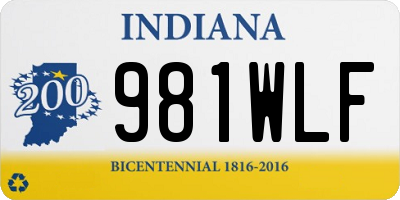 IN license plate 981WLF