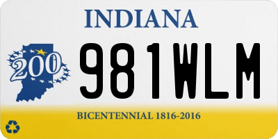 IN license plate 981WLM