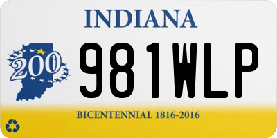 IN license plate 981WLP