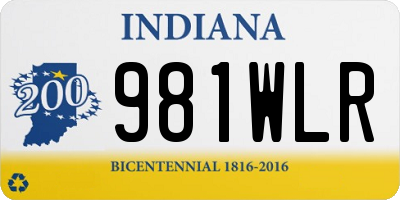 IN license plate 981WLR