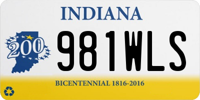IN license plate 981WLS