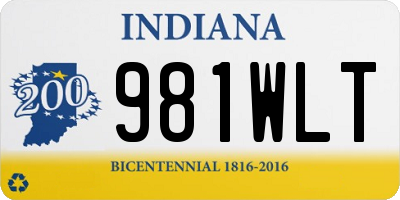 IN license plate 981WLT