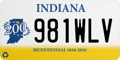 IN license plate 981WLV
