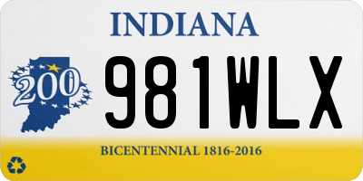 IN license plate 981WLX