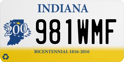 IN license plate 981WMF