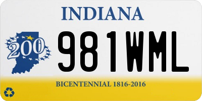 IN license plate 981WML