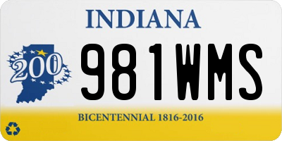 IN license plate 981WMS
