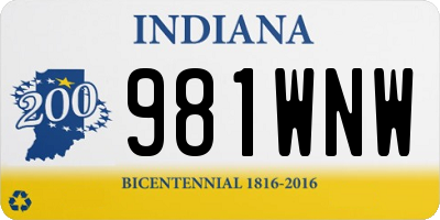 IN license plate 981WNW