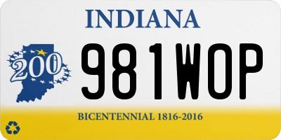IN license plate 981WOP
