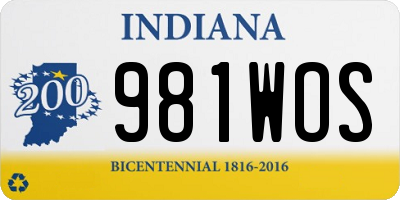 IN license plate 981WOS