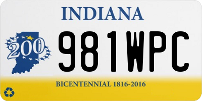IN license plate 981WPC