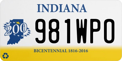 IN license plate 981WPO