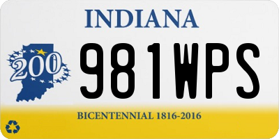 IN license plate 981WPS
